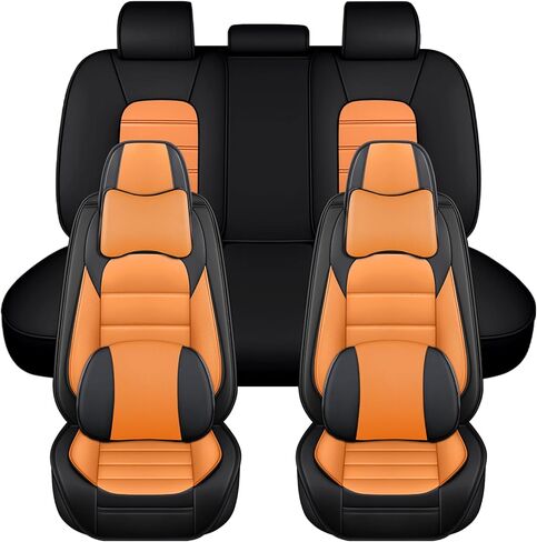 Seat Covers for Toyota Prius 2001-2026 Nappa Leather Car Seat Cover Compatible Airbag Seat Protector Waterproof Auto Seat Covers(Classic Black,Front Set) in Kuwait