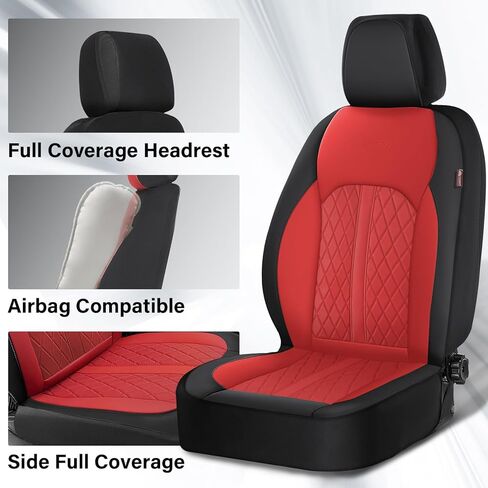 Coverado Universal Leather Seat Covers Front Seats, 2-Pack Seat Covers for SUV, Pickup Truck, Sedan, Automotive Vehicle Interior in Kuwait