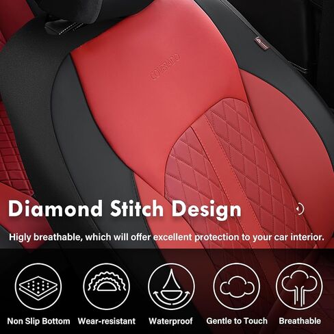 Coverado Universal Leather Seat Covers Front Seats, 2-Pack Seat Covers for SUV, Pickup Truck, Sedan, Automotive Vehicle Interior in Kuwait