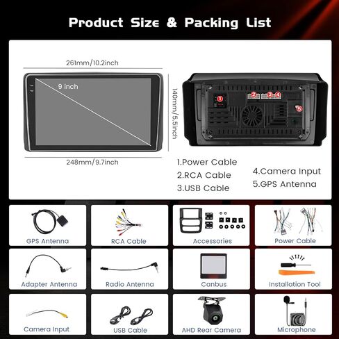 8 Core Car Radio Stereo لـ Dodge RAM 1500/2500/3500 2002 2003 2004 2005 (LHD) مع شاشة تعمل باللمس اللاسلكية 2+64G 9 بوصة لذاكرة RAM 1500 2500 3500 DASH مع 32EQ 59UI in Kuwait