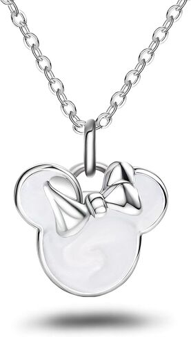 S925 الفضة الاسترليني قلادة الفأر الحلو مع القوس الأبيض قطارة لطيف الفأر الحيوان رائعة قلادة عصرية الذكرى السنوية هدية عيد ميلاد رومانسية لأمها ابنة المرأة in Kuwait