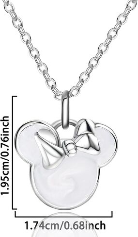 S925 الفضة الاسترليني قلادة الفأر الحلو مع القوس الأبيض قطارة لطيف الفأر الحيوان رائعة قلادة عصرية الذكرى السنوية هدية عيد ميلاد رومانسية لأمها ابنة المرأة in Kuwait