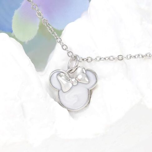 S925 الفضة الاسترليني قلادة الفأر الحلو مع القوس الأبيض قطارة لطيف الفأر الحيوان رائعة قلادة عصرية الذكرى السنوية هدية عيد ميلاد رومانسية لأمها ابنة المرأة in Kuwait