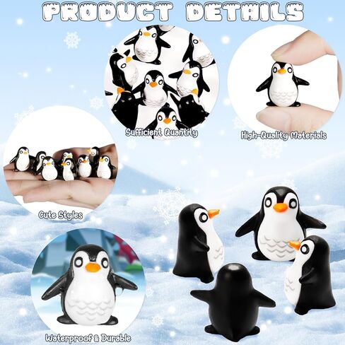 Bbiamsleep 60 Pcs Miniature Penguin Figurine Mini Resin Penguin Figurines Mini Resin Animals for Fairy Garden Micro Landscape Winter Christmas Decor in Kuwait