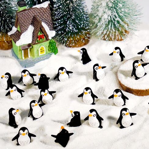 Bbiamsleep 60 Pcs Miniature Penguin Figurine Mini Resin Penguin Figurines Mini Resin Animals for Fairy Garden Micro Landscape Winter Christmas Decor in Kuwait