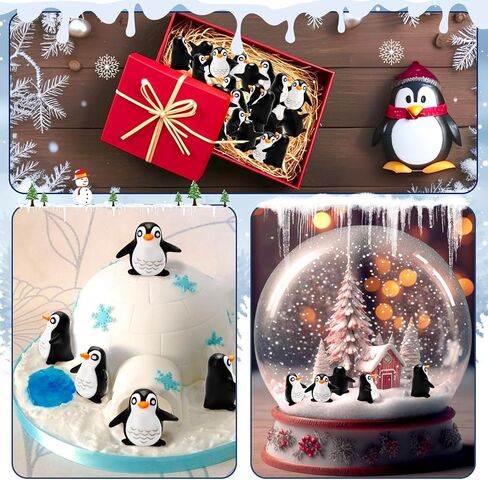 Bbiamsleep 60 Pcs Miniature Penguin Figurine Mini Resin Penguin Figurines Mini Resin Animals for Fairy Garden Micro Landscape Winter Christmas Decor in Kuwait