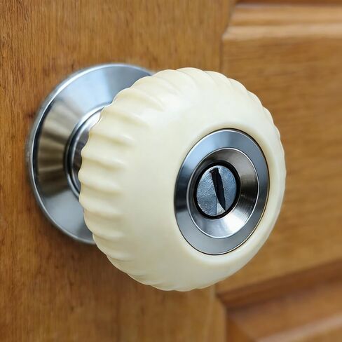 سدادة مقبض الباب تغطي مقبض الباب وواقي الحائط، 2 عبوة من مقابض الباب المطاطية الناعمة غير القابلة للانزلاق (أبيض) in Kuwait