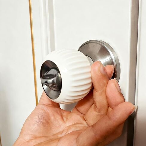 سدادة مقبض الباب تغطي مقبض الباب وواقي الحائط، 2 عبوة من مقابض الباب المطاطية الناعمة غير القابلة للانزلاق (أبيض) in Kuwait