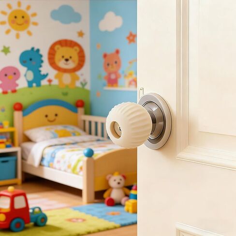 سدادة مقبض الباب تغطي مقبض الباب وواقي الحائط، 2 عبوة من مقابض الباب المطاطية الناعمة غير القابلة للانزلاق (أبيض) in Kuwait