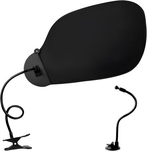 مظلة مكتبية مع مشبك وكوب شفط، 22.8 × 14.2 بوصة ظل لتقليل وهج الخصوصية، مظلة مكتب قابلة للتعديل لحجب الضوء، واقي شمسي محمول للسيارة للقيلولة، أسود غير لامع in Kuwait