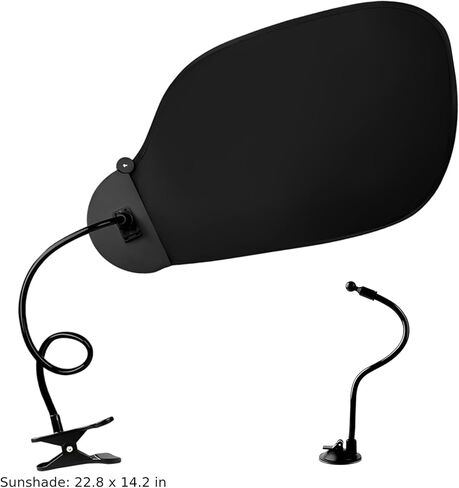 مظلة مكتبية مع مشبك وكوب شفط، 22.8 × 14.2 بوصة ظل لتقليل وهج الخصوصية، مظلة مكتب قابلة للتعديل لحجب الضوء، واقي شمسي محمول للسيارة للقيلولة، أسود غير لامع in Kuwait