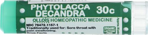 OLLOIS Phytolacca Decandra 30c، أدوية المعالجة المثلية العضوية الخالية من اللاكتوز، 80 حبة (عبوة من قطعة واحدة) in Saudi Arabia