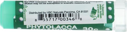 OLLOIS Phytolacca Decandra 30c، أدوية المعالجة المثلية العضوية الخالية من اللاكتوز، 80 حبة (عبوة من قطعة واحدة) in Saudi Arabia