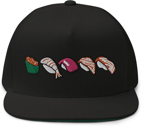 Adult Men Women Flat Bill Cap Embroidered Sushi in Saudi Arabia