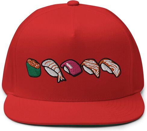 Adult Men Women Flat Bill Cap Embroidered Sushi in Saudi Arabia