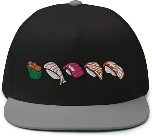 Adult Men Women Flat Bill Cap Embroidered Sushi in Saudi Arabia