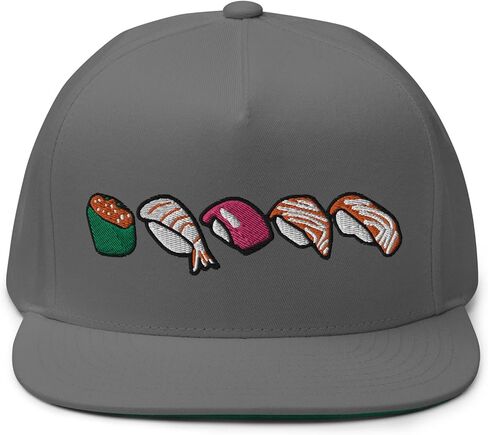 Adult Men Women Flat Bill Cap Embroidered Sushi in Saudi Arabia