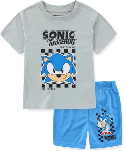 SEGA Sonic the Hedgehog Boys Short Sleeve T-Shirt and Mesh Short Set for Big Kids in Saudi Arabia