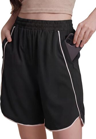 PureChapter Girls Shorts Athletic Shorts with Zipper Pockets Running Shorts for Tween Girls Dolphin Shorts in Saudi Arabia
