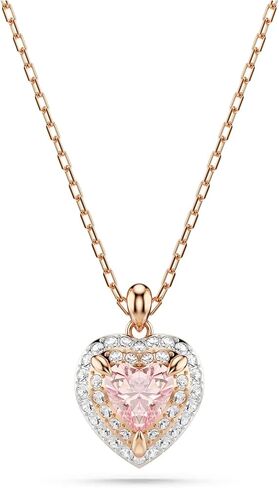 Swarovski One pendant, Heart cut, Pavé, Heart, Pink, Mixed metal finish in Saudi Arabia