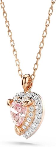 Swarovski One pendant, Heart cut, Pavé, Heart, Pink, Mixed metal finish in Saudi Arabia