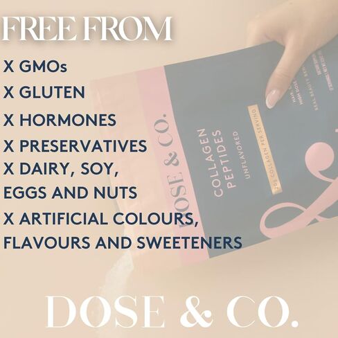 DOSE & CO. Pure Collagen Peptides for Hair, Skin & Nails, Unflavored - 10oz Powder Supplement in Kuwait