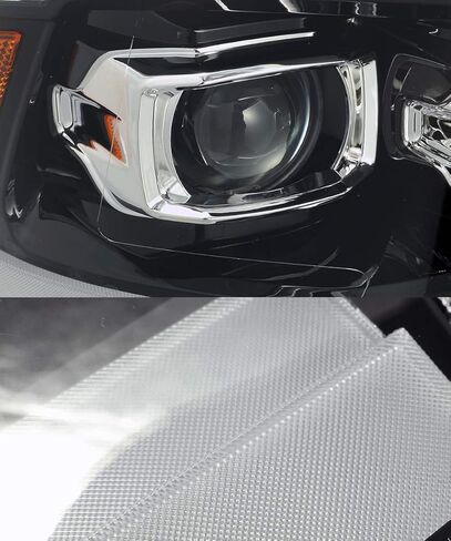 نموذج قاعدة AlphaRex أسود نفاث لـ 09-18 Ram 1500/10-18 Ram 2500/3500 DRL/إشارة LED المصابيح الأمامية لجهاز العرض المزدوج in Kuwait