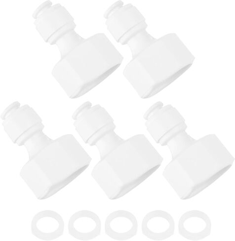 uxcell 5Pcs Straight 1/2 Inch NPT Female to 1/4 Inch Tube OD Quick Tube Connector Push to Connect Tube Fittings Hose Connector for RO Reverse Osmosis System, with Rubber Rings in Kuwait