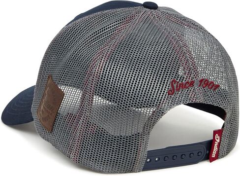 Indian Motorcycle Men's Script Patch Trucker Hat, Blue, One Size, Regular Fit, Snapback, Breathable Mesh, Embroidered Patch, Adjustable - 2861678,Blue in Kuwait