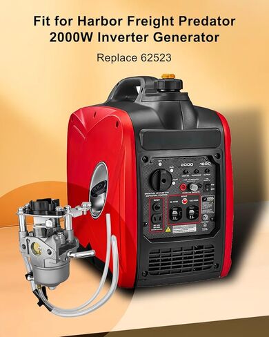 استبدال المكربن ​​Carb 62523 مناسب لجزء استبدال مولد العاكس Harbour Freight Predator 2000 W، مع حشوات in Kuwait