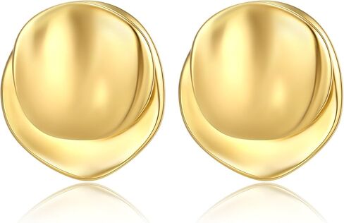FANZE Gold Earring Trendy, Chunky Drop Stud Gold Statement Big Earring for Women Jewelry Gift in Kuwait