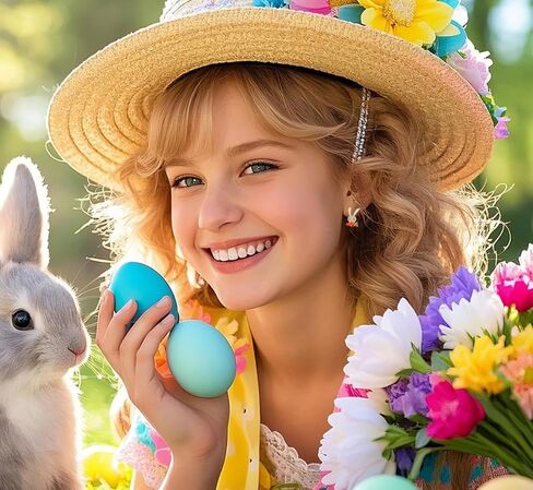 Easter Earrings for Women,Cute Bunny Egg Stud Earrings Hypoallergenic zirconia Rabbit Dangle Earring Easter Costume Holiday Jewelry (Style-H) in Kuwait