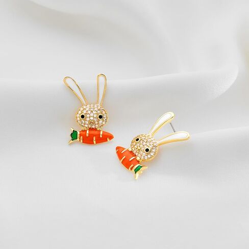 Easter Earrings for Women,Cute Bunny Egg Stud Earrings Hypoallergenic zirconia Rabbit Dangle Earring Easter Costume Holiday Jewelry (Style-H) in Kuwait