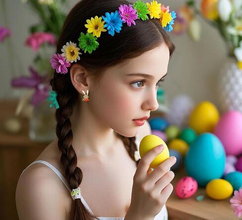 Easter Earrings for Women,Cute Bunny Egg Stud Earrings Hypoallergenic zirconia Rabbit Dangle Earring Easter Costume Holiday Jewelry (Style-H) in Kuwait