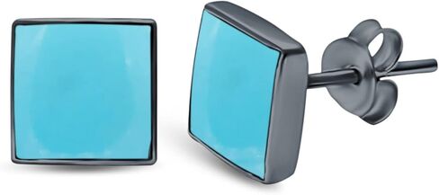 حلق صغير على شكل مربع من الفضة الإسترليني عيار 925 (5 مم - 8 مم) in Kuwait