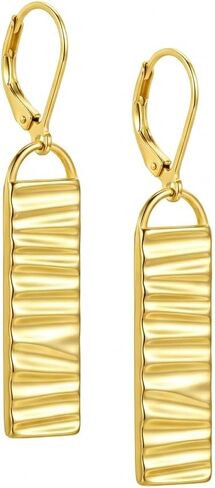 Silver Bar Dangle Earrings for Women, Lightweight Hypoallergenic Leverback Drop Earrings, Fashion Geometric Jewelry Gift for Her in Kuwait