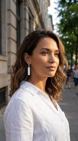 Silver Bar Dangle Earrings for Women, Lightweight Hypoallergenic Leverback Drop Earrings, Fashion Geometric Jewelry Gift for Her in Saudi Arabia