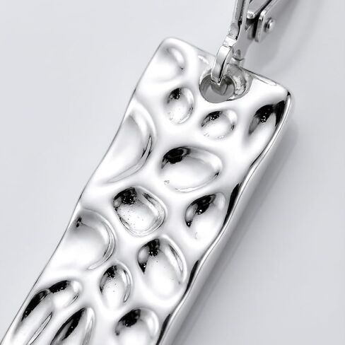Silver Bar Dangle Earrings for Women, Lightweight Hypoallergenic Leverback Drop Earrings, Fashion Geometric Jewelry Gift for Her in Saudi Arabia