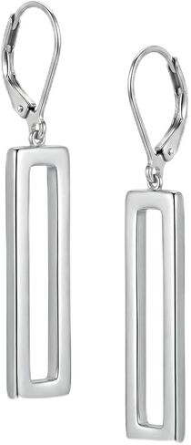Silver Bar Dangle Earrings for Women, Lightweight Hypoallergenic Leverback Drop Earrings, Fashion Geometric Jewelry Gift for Her in Saudi Arabia