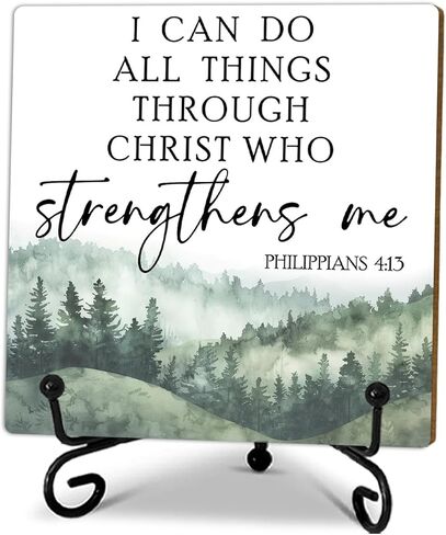 5’’ Love Is Patient Love Is Kind Wooden Plaque With 1 Metal Support - Christian Gifts Religious Wood Sign - Christian Home Desk Decor Gifts Bible Verse Tabletop Decor For Home Office Shelf-A09 in Saudi Arabia