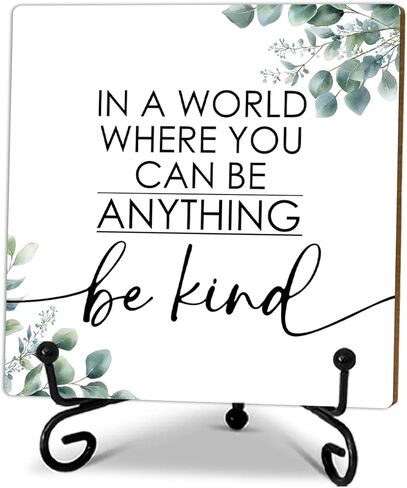 5’’ Love Is Patient Love Is Kind Wooden Plaque With 1 Metal Support - Christian Gifts Religious Wood Sign - Christian Home Desk Decor Gifts Bible Verse Tabletop Decor For Home Office Shelf-A09 in Saudi Arabia