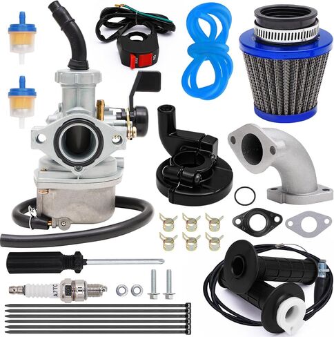 PZ22 Carburetor 22mm Carb 38mm Air Filter Throttle Cable Grip Kit for 110cc 125cc ATV Pit Dirt Bike Coolster Mountopz SSR TaoTao DB14 DB24 Apollo Chinese Quad Parts (Blue) in Saudi Arabia