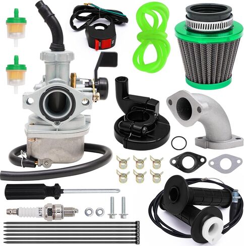 PZ22 Carburetor 22mm Carb 38mm Air Filter Throttle Cable Grip Kit for 110cc 125cc ATV Pit Dirt Bike Coolster Mountopz SSR TaoTao DB14 DB24 Apollo Chinese Quad Parts (Blue) in Saudi Arabia