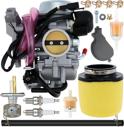 0470-843 Carburetor Fit for Arctic Cat 350 366 400 ATV Carb with Fuel Petcock Switch and Air Filter Replace 0470-737 in Saudi Arabia