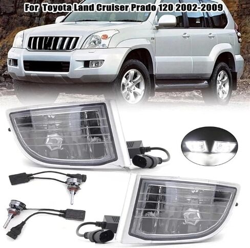 أضواء الضباب Led متوافقة لاند كروزر برادو 120 2002-2006 2007 2008 2009 LED العلوي مصباح الضباب مصباح قيادة اكسسوارات السيارات in Saudi Arabia