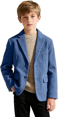 Boys Corduroy Blazer Formal Jacket for Kids Spring Casual Corduroy Suit Jacket for Boys Sport Coat Two Button in Saudi Arabia