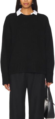 Aigeman Women Oversized Crewneck Chunky Knit Sweater Drapped Shoulder Long Sleeves Fall Pullover Sweaters Top Trendy Outfits in Kuwait