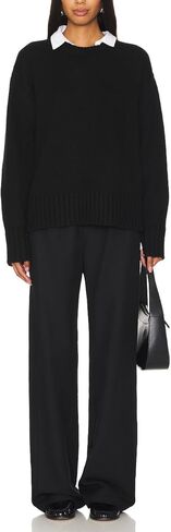 Aigeman Women Oversized Crewneck Chunky Knit Sweater Drapped Shoulder Long Sleeves Fall Pullover Sweaters Top Trendy Outfits in Saudi Arabia