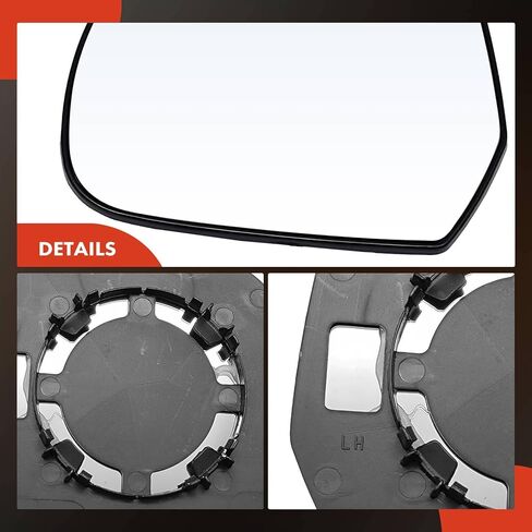 زجاج مرآة غير مسخن على جانب السائق الأيسر من A-Premium مع لوحة خلفية - متوافق مع Nissan Versa 2012-2014، Versa Note 2014 - مرآة مسطحة للرؤية الجانبية الخارجية in Saudi Arabia