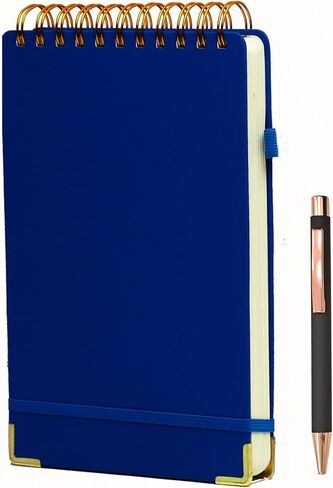 أعلى دفتر ملاحظات ستينو 6 × 9 جلد ستينو 300 صفحة غلاف فني دفاتر ملاحظات ستينو أعلى دوامة للعمل مفكرة ستينو، ورق سميك 100 جرام في المتر المربع، دفاتر ملاحظات لليد اليسرى لمدرسة الكلية المكتبية، أزرق in Kuwait